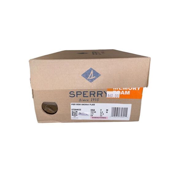 Sperry Women's Top-Sider Pier View Anchor Gray Plaid Size 7M - Picture 7 of 7